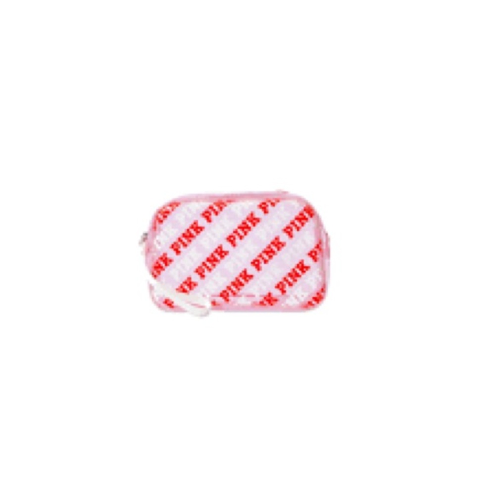 ‼️NWT‼️Victorias Secret PINK Pink Logo Clear Cosmetic Bag - Picture 2 of 6